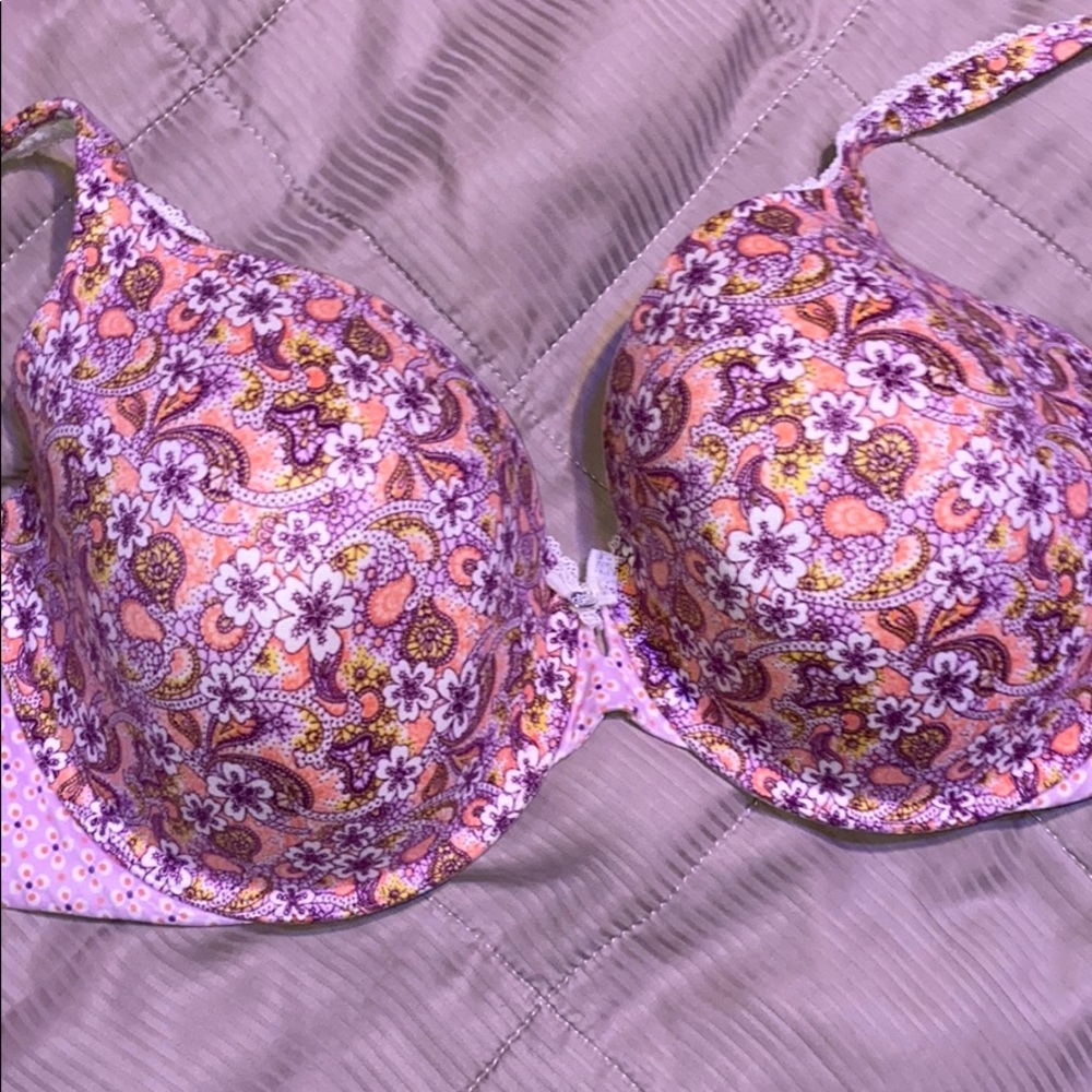 Pink Paste and Floral print Victoria Secret Bra